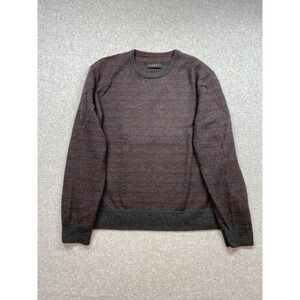Falke Sweater‎ Mens Large Gray Striped Virgin Wool Pullover Cozy Y2K Streetwear